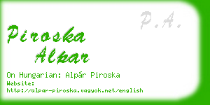 piroska alpar business card